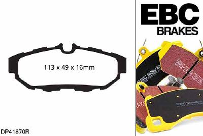 DP41870R, Ford Mustang (5th Generation), 3.7 Auto Mustang (5th Generation), EBC Yellowstuff remblokken set achteras, Voor modellen met remschijf diameter van 300mm aan de achteras