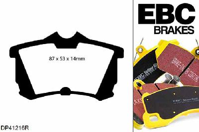 DP41216R, Honda Accord Type-V, 2.3 Accord Type-V, EBC Yellowstuff remblokken set achteras Voor modellen met Girling/TRW remklauwen aan de achteras, Voor modellen met remschijf diameter van 260mm aan de achteras