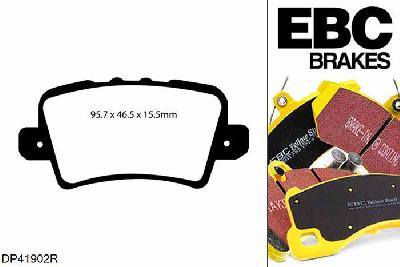 DP41902R, Honda Civic (8th Gen), 1.4 (FK) Civic (8th Gen), EBC Yellowstuff remblokken set achteras Voor modellen met TRW remklauwen aan de achteras, Voor modellen met remschijf diameter van 260mm aan de achteras