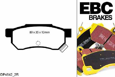 DP4642/2R, Honda Jazz, 1.4 Jazz, EBC Yellowstuff remblokken set achteras Voor modellen met Akebono remklauwen aan de achteras, Voor modellen met remschijf diameter van 239mm aan de achteras