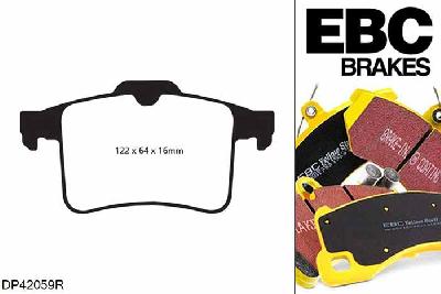 DP42059R, Jaguar XF (X250), 5.0 Supercharged 470 PK XF (X250), EBC Yellowstuff remblokken set achteras Voor modellen met ATE remklauwen aan de achteras, Voor modellen met remschijf diameter van 376mm aan de achteras