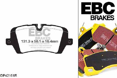DP42161R, Land Rover Range Rover (L405), 3.0 TD hybrid 354 PK Range Rover (L405), EBC Yellowstuff remblokken set achteras Voor modellen met TRW remklauwen aan de achteras, Voor modellen met remschijf diameter van 365mm aan de achteras
