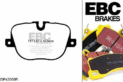 DP42068R, Landrover Range Rover (L322), 5.0 Supercharged Range Rover (L322), EBC Yellowstuff remblokken set achteras, Voor modellen met remschijf diameter van 365mm aan de achteras