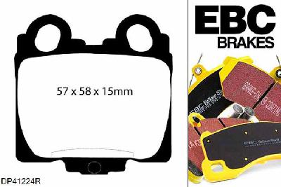 DP41224R, Lexus SC430, 4.3 SC430, EBC Yellowstuff remblokken set achteras, Voor modellen met remschijf diameter van 308mm aan de achteras