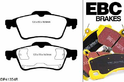 DP41354R, Mazda 3, 2.0 3, EBC Yellowstuff remblokken set achteras Voor modellen met ATE remklauwen aan de achteras, Voor modellen met remschijf diameter van 280mm aan de achteras