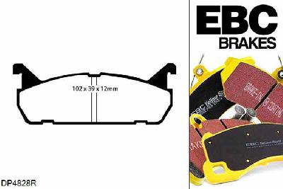 DP4828R, Mazda MX5 Mk1 (NA), 1.6 MX5 Mk1 (NA), EBC Yellowstuff remblokken set achteras Voor modellen met Akebono remklauwen aan de achteras, Voor modellen met remschijf diameter van 231mm aan de achteras