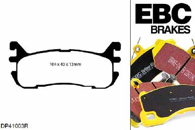 DP41003R, Mazda MX5 Mk2 (NB), 1.6 MX5 Mk2 (NB), EBC Yellowstuff remblokken set achteras Voor modellen met Akebono remklauwen aan de achteras, Voor modellen met remschijf diameter van 252mm aan de achteras