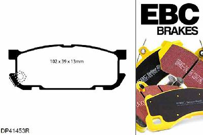 DP41453R, Mazda MX5 Mk2 (NB), 1.8 (Sport) MX5 Mk2 (NB), EBC Yellowstuff remblokken set achteras Voor modellen met Akebono remklauwen aan de achteras, Voor modellen met remschijf diameter van 275mm aan de achteras
