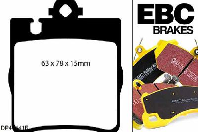 DP41441R, Mercedes C-Class (W203), C230 K C-Class (W203), EBC Yellowstuff remblokken set achteras Voor modellen met ATE remklauwen aan de achteras, Voor modellen met remschijf diameter van 290mm aan de achteras