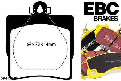 DP41191R, Mercedes C-Class Coupe (CL203), C180 C-Class Coupe (CL203), EBC Yellowstuff remblokken set achteras Voor modellen met ATE remklauwen aan de achteras, Voor modellen met remschijf diameter van 278mm aan de achteras