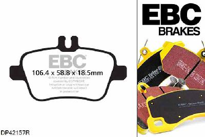 DP42157R, Mercedes CLA-Class (C117), CLA250 (2.0 Turbo) 4-Matic AMG Sport 211 PK CLA-Class (C117), EBC Yellowstuff remblokken set achteras, Voor modellen met remschijf diameter van 295mm aan de achteras