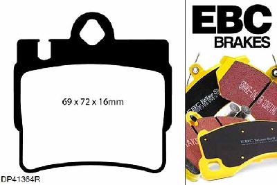 DP41364R, Mercedes CL-Class (C215), CL500 (5.0) 325 PK CL-Class (C215), EBC Yellowstuff remblokken set achteras, Voor modellen met remschijf diameter van 300mm aan de achteras
