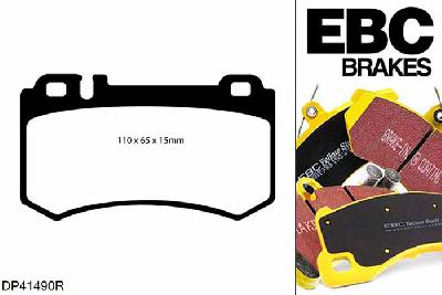 DP41490R, Mercedes CL-Class (C215), CL65 AMG (6.0 Twin Turbo) 612 PK CL-Class (C215), EBC Yellowstuff remblokken set achteras Voor modellen met Brembo remklauwen aan de achteras, Voor modellen met remschijf diameter van 330mm aan de achteras