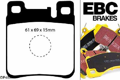 DP4887R, Mercedes CLK (C209), CLK55 AMG CLK (C209), EBC Yellowstuff remblokken set achteras Voor modellen met ATE remklauwen aan de achteras, Voor modellen met remschijf diameter van 300mm aan de achteras