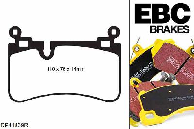 DP41839R, Mercedes E-Class (T211), E63 AMG E-Class (T211), EBC Yellowstuff remblokken set achteras Voor modellen met Brembo remklauwen aan de achteras, Voor modellen met remschijf diameter van 330mm aan de achteras