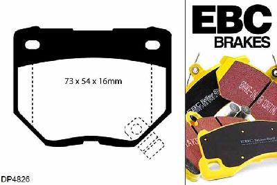 DP4826R, Nissan 300ZX, 3.0 Twin Turbo (Z32) 300ZX, EBC Yellowstuff remblokken set achteras, Voor modellen met remschijf diameter van 295mm aan de achteras