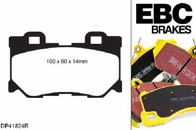 DP41824R, Nissan 370Z, 3.7 370Z, EBC Yellowstuff remblokken set achteras, Voor modellen met remschijf diameter van 350mm aan de achteras