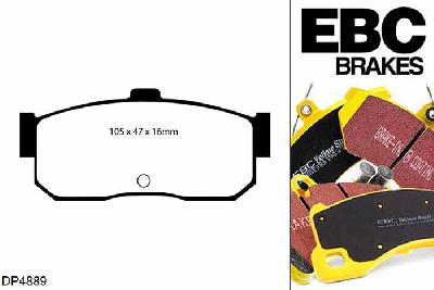 DP4889R, Nissan Pulsar, 2.0 Turbo GTi-R 230 PK Pulsar, EBC Yellowstuff remblokken set achteras, Voor modellen met remschijf diameter van 258mm aan de achteras