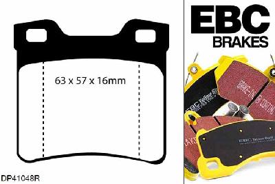 DP41048R, Peugeot 406 Coupe, 2.0 406 Coupe, EBC Yellowstuff remblokken set achteras Voor modellen met ATE remklauwen aan de achteras, Voor modellen met remschijf diameter van 290mm aan de achteras