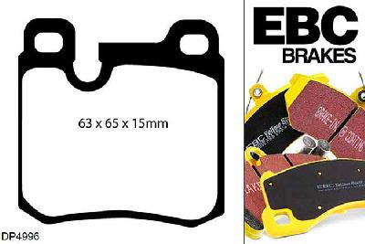 DP4996R, Porsche 911 (964), 3.6 Carrera 911 (964), EBC Yellowstuff remblokken set achteras Voor modellen met ATE remklauwen aan de achteras, Voor modellen met remschijf diameter van 299mm aan de achteras