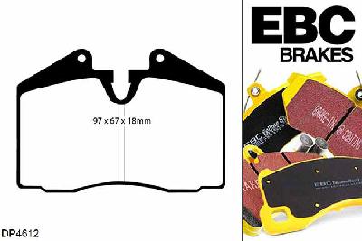 DP4612R, Porsche 911 (964), 3.6 Carrera 4 911 (964), EBC Yellowstuff remblokken set achteras Voor modellen met Brembo remklauwen aan de achteras, Voor modellen met remschijf diameter van 299mm aan de achteras