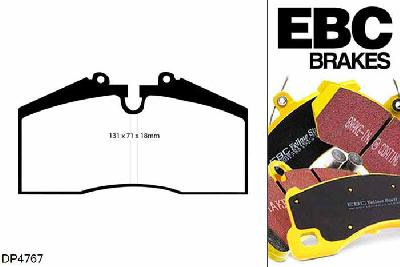 DP4767R, Porsche 911 (993), 3.6 Twin Turbo 4 911 (993), EBC Yellowstuff remblokken set achteras Voor modellen met Brembo remklauwen aan de achteras, Voor modellen met remschijf diameter van 322mm aan de achteras