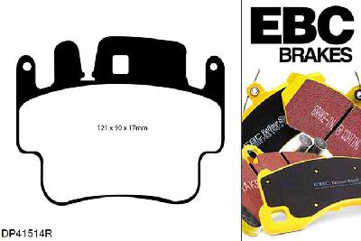 DP41514R, Porsche 911 (997) (Cast Iron Disc Only), 3.8 Carrera 4S 911 (997) (Cast Iron Disc Only), EBC Yellowstuff remblokken set achteras Voor modellen met Brembo remklauwen aan de achteras, Voor modellen met remschijf diameter van 330mm aan de achteras