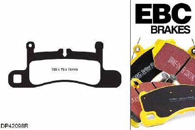 DP42098R, Porsche Cayenne, 3.0 Supercharged hybrid Cayenne, EBC Yellowstuff remblokken set achteras Voor modellen met Brembo remklauwen aan de achteras, Voor modellen met remschijf diameter van 330mm aan de achteras