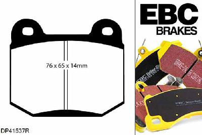DP41537R, Rover 75, 4.6 75, EBC Yellowstuff remblokken set achteras Voor modellen met Brembo remklauwen aan de achteras, Voor modellen met remschijf diameter van 332mm aan de achteras