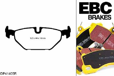 DP41405R, Saab 9-mei, 2.3 Turbo 182 PK 9-mei, EBC Yellowstuff remblokken set achteras Voor modellen met ATE remklauwen aan de achteras, Voor modellen met remschijf diameter van 286mm aan de achteras