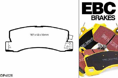 DP4628R, Toyota Celica, 2.0 GT (ST202) Celica, EBC Yellowstuff remblokken set achteras Voor modellen met Akebono remklauwen aan de achteras, Voor modellen met remschijf diameter van 269mm aan de achteras
