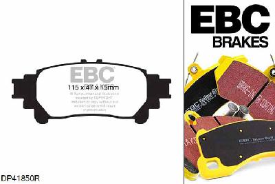DP41850R, Toyota Prius+, 1.8 hybrid (ZVW40) Prius+, EBC Yellowstuff remblokken set achteras, Voor modellen met remschijf diameter van 290mm aan de achteras