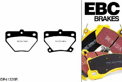 DP41326R, Toyota Yaris, 1.0 (ABS) (SCP10) Yaris, EBC Yellowstuff remblokken set achteras Voor modellen met Sumitomo remklauwen aan de achteras, Voor modellen met remschijf diameter van 268mm aan de achteras