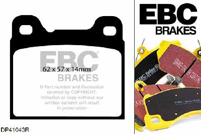 DP41043R, Volvo 850, 2.3 Turbo T-5 850, EBC Yellowstuff remblokken set achteras Voor modellen met ATE remklauwen aan de achteras, Voor modellen met remschijf diameter van 295mm aan de achteras