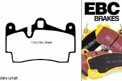 DP41474R, VW Touareg (1st Gen), 3.2 241 PK Touareg (1st Gen), EBC Yellowstuff remblokken set achteras Voor modellen met Brembo remklauwen aan de achteras, Voor modellen met remschijf diameter van 330mm aan de achteras