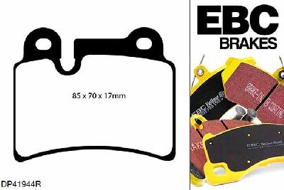DP41944R, VW Touareg (1st Gen), 6.0 450 PK Touareg (1st Gen), EBC Yellowstuff remblokken set achteras Voor modellen met Brembo remklauwen aan de achteras, Voor modellen met remschijf diameter van 330mm aan de achteras