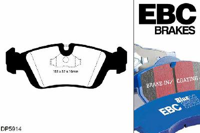 DP5914NDX, BMW 3 Series (E36), 318 d (1.7 TD) 1995-2001, EBC Bluestuff remblokken set vooras, Voor modellen met ATE remklauwen aan de vooras, Voor modellen met een remschijf diameter 286mm