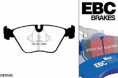DP5689NDX, BMW 5 Series (E34), 524 d (2.4 TD) 1988-1991, EBC Bluestuff remblokken set vooras, Voor modellen met ATE remklauwen aan de vooras, Voor modellen met een remschijf diameter 302mm