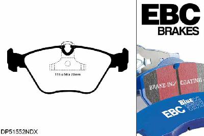 DP51552NDX, BMW X3, 2.0 (E83) 2005-2010, EBC Bluestuff remblokken set vooras, Voor modellen met ATE remklauwen aan de vooras, Voor modellen met een remschijf diameter 325mm