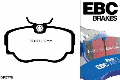 DP5779NDX, BMW Z1, 2.5 168 PK 1990-1992, EBC Bluestuff remblokken set vooras, Voor modellen met Girling/TRW remklauwen aan de vooras, Voor modellen met een remschijf diameter 260mm