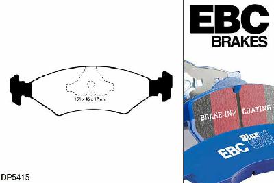 DP5415NDX, Ford Fiesta Mk3, 1.8 XR2 105 PK 1992-1995, EBC Bluestuff remblokken set vooras, Voor modellen met ATE remklauwen aan de vooras, Voor modellen met een remschijf diameter 240mm