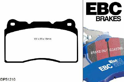 DP51210NDX, Mitsubishi Lancer Evo 9, 2.0 Turbo 2005-2008, EBC Bluestuff remblokken set vooras, Voor modellen met Brembo remklauwen aan de vooras, Voor modellen met een remschijf diameter 320mm