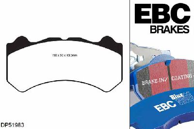 DP51983NDX, Nissan GT-R (R35), 3.8 Twin Turbo 542 PK 2012-, EBC Bluestuff remblokken set vooras, Voor modellen met Brembo remklauwen aan de vooras, Voor modellen met een remschijf diameter 390mm