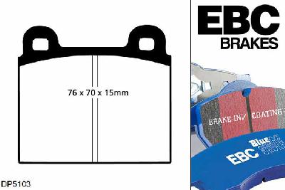 DP5103NDX, Opel Monza, 3.0 1979-1983, EBC Bluestuff remblokken set vooras, Voor modellen met ATE remklauwen aan de vooras, Voor modellen met een remschijf diameter 271mm