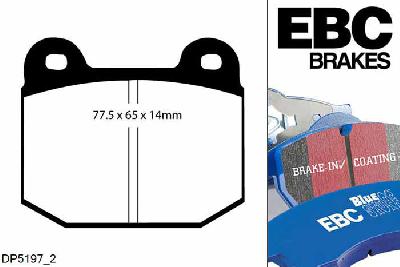 DP5197/2NDX, Opel Speedster, 2.0 Turbo 2003-2005, EBC Bluestuff remblokken set vooras, Voor modellen met een remschijf diameter 288mm