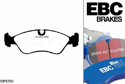 DP5760NDX, Opel Vectra, 1.8 1995-2000, EBC Bluestuff remblokken set vooras, Voor modellen met ATE remklauwen aan de vooras, Voor modellen met een remschijf diameter 256mm