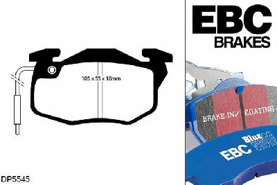 DP5545NDX, Peugeot 205, 1.6 1983-1990, EBC Bluestuff remblokken set vooras, Voor modellen met Bendix remklauwen aan de vooras, Voor modellen met een remschijf diameter 247mm