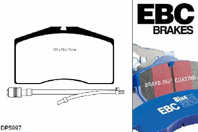 DP5997NDX, Porsche 911 (993), 3.6 Twin Turbo GT2 1996-1997, EBC Bluestuff remblokken set vooras, Voor modellen met Brembo remklauwen aan de vooras, Voor modellen met een remschijf diameter 322mm