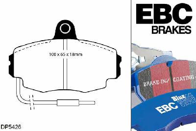 DP5426NDX, Renault Clio Mk1, 1.8 16v 72mm ABS ring 1990-1992, EBC Bluestuff remblokken set vooras, Voor modellen met Girling/TRW remklauwen aan de vooras, Voor modellen met een remschijf diameter 259mm
