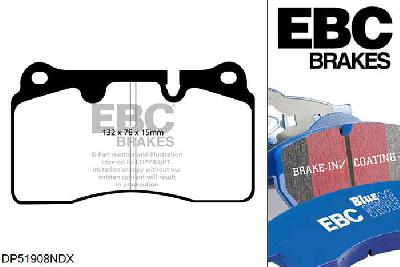 DP51908NDX, Renault Megane MK3 Coupe, 2.0 Turbo RS 265 PK 2011-2016, EBC Bluestuff remblokken set vooras, Voor modellen met Brembo remklauwen aan de vooras, Voor modellen met een remschijf diameter 340mm